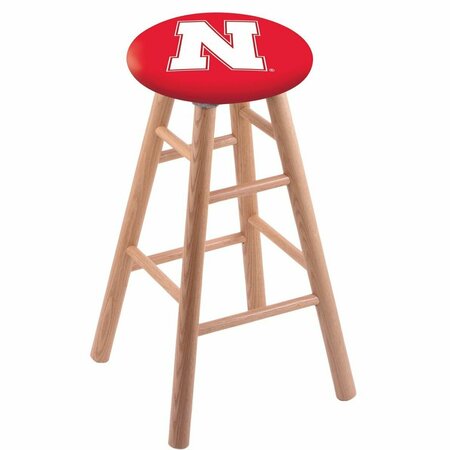 HOLLAND BAR STOOL CO Oak Counter Stool, Natural Finish, Nebraska Seat RC24OSNat